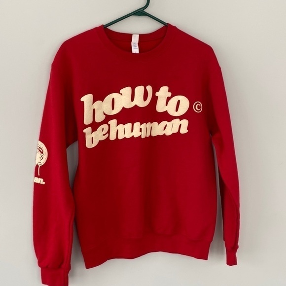 Chelsea Cutler Merch How To Be Human Red Crewneck Sweatshirt Jerzees Small - Picture 1 of 9